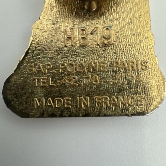 VTG Eiffel Tower Paris France Sap Polyne Souvenir Fashion Lapel Pin HB19 1990.1 - Picture 5 of 6